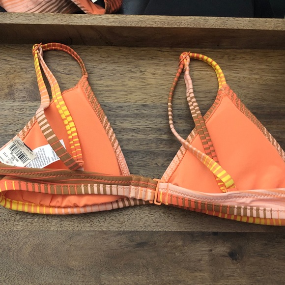 Aerie Orange and Yellow Striped Bikini Top - Picture 4 of 6